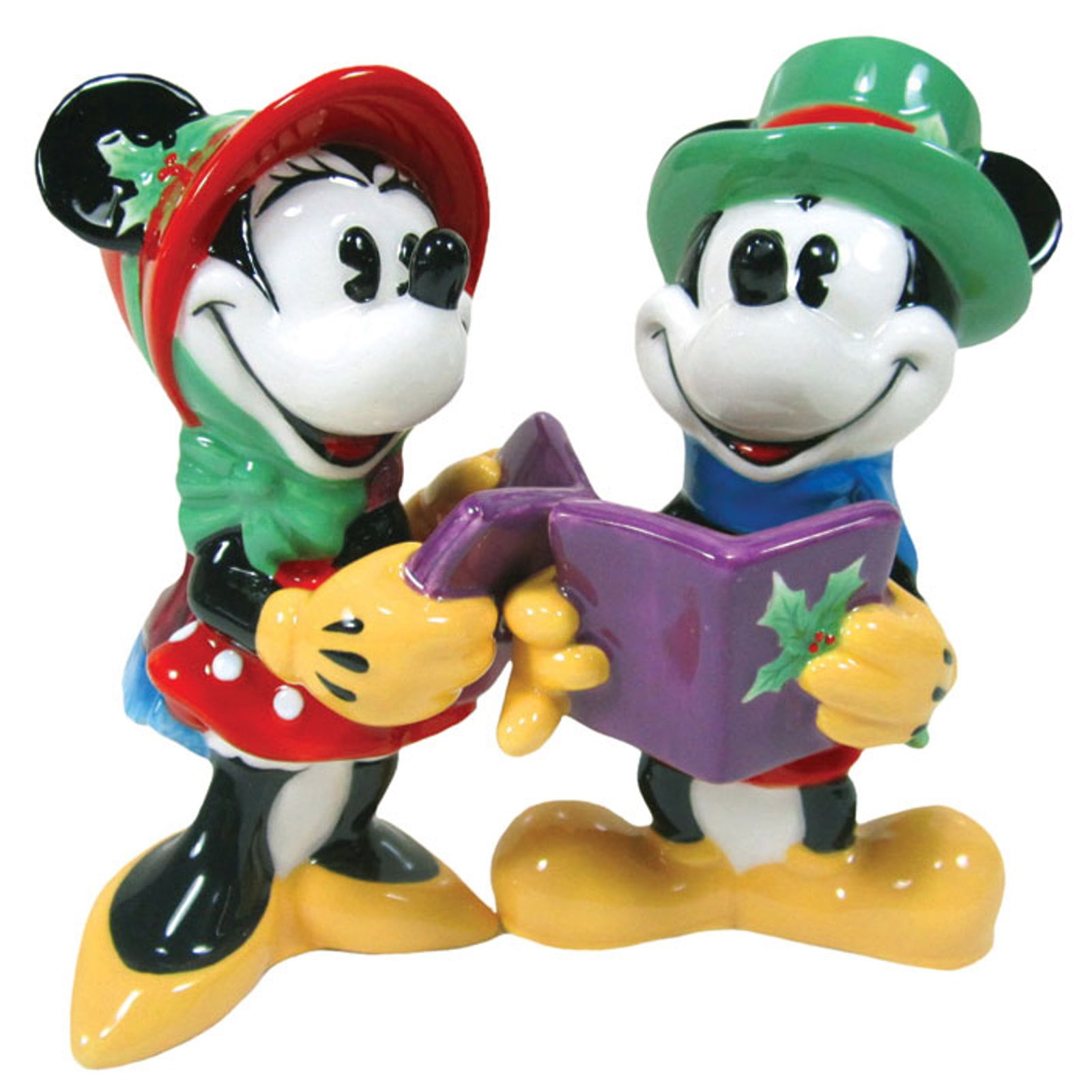 Disney Mickey and Minnie Caroling Christmas Holiday Salt and Pepper