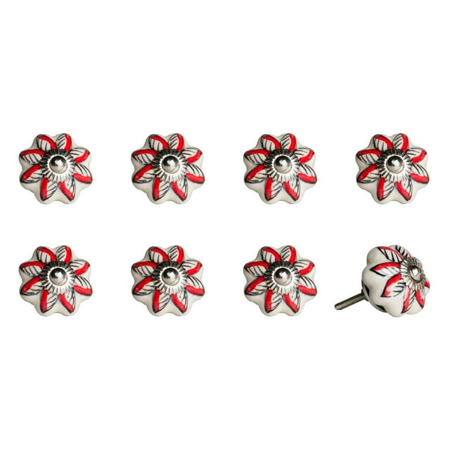 KNOB-IT VINTAGE HANDPAINTED CERAMIC KNOBS (8 Pack) K000001