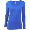thumbnail image 2 of Delta Platinum Ladies CVC Long Sleeve Scoop Neck Tee, 2 of 2