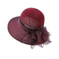 thumbnail image 2 of Gephdiin Sun Hats for Women,Sun Hat Women Hat Bridal Wedding Church Tea Party Wide Brim Summer Sun Cap Beach Hats for Women,Visor Hats for Women Wine One Size, 2 of 8