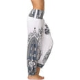 thumbnail image 3 of INGEAR Women’s Smocked Boho Harem Pants, Hippie Gypsy Print Yoga Trousers, 3 of 7