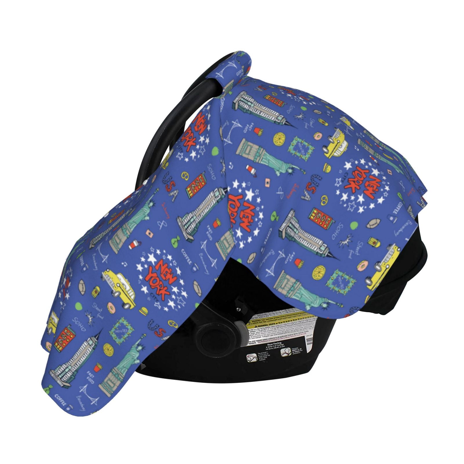 Naloa New-York City Baby Car Seat Cover, Breathable Baby Carrier Cover, Multiuse Baby Carrier Cover & Nursing Breastfeeding Cover
