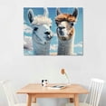 thumbnail image 2 of Orinice Llamas Clouds Blue Background Fine Art Aesthetic Poster & Print Wall Painting Canvas Print Living Room Bedroom Home Office Wall Decor 20x16in, 2 of 6