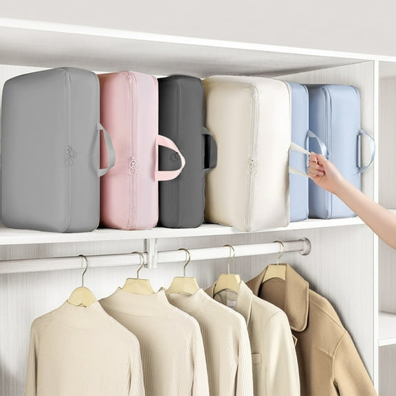 under $5 Usloyux Ultra Space Saving Self Compression Organizer, Heavy Duty Moving Bags, Storage Tote for Space Saving, Compression Bags for Storage Clothes