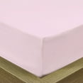 thumbnail image 2 of Cot Size 1PC Fitted Sheet - 33 x 75 Inch - 100% Egyptian Cotton Sheets 6 To 8 Inch Deep Pocket, 400TC Ultra-Soft & Cool Sheets for RVs/Bunk/Camp/Guest/Narrow & Twin Beds - Pink Solid., 2 of 5