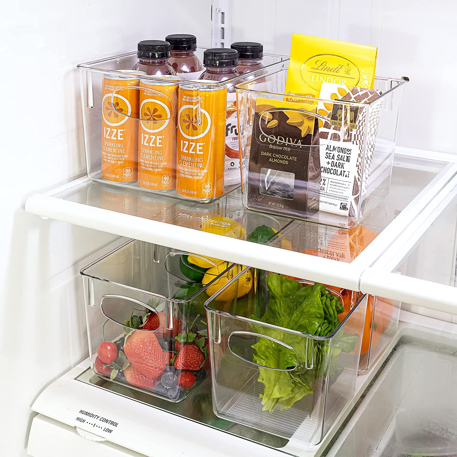Sorbus 6-Piece Clear Storage Bin Variety Pack for Pantry, Refrigerator & Kitchen Cabinets