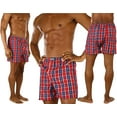 thumbnail image 7 of ToBeInStyle Men's Pack of 3 Button Fly Loose Fit Tartan Plaid Boxer Shorts - Assorted - XL, 7 of 7