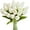 White, variant on 20pcs White Flowers Artificial Tulip Silk Flowers 13.5" for Home Kitchen Wedding Decorations