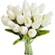 thumbnail image 1 of Flores artificiales de tulipán para decoración de fiestas en casa o boda, Blanco, 20pcs, 1 of 7