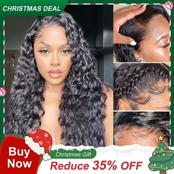 Water Wave Wigs Human Hair Pre Plucked Brazilian human hair lace front wigs for Black Women 22 inch Curly Human Hair Wigs
