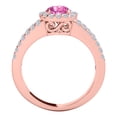 thumbnail image 3 of Mauli Jewels Rings for Women 1.65 Carat Diamond and Round Shaped Pink 4-prong 10K Rose Gold, 3 of 6
