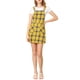 thumbnail image 2 of Vestido de tirantes ajustables de cuadros para mujer Inspire Chic S Amarillo, 2 of 8