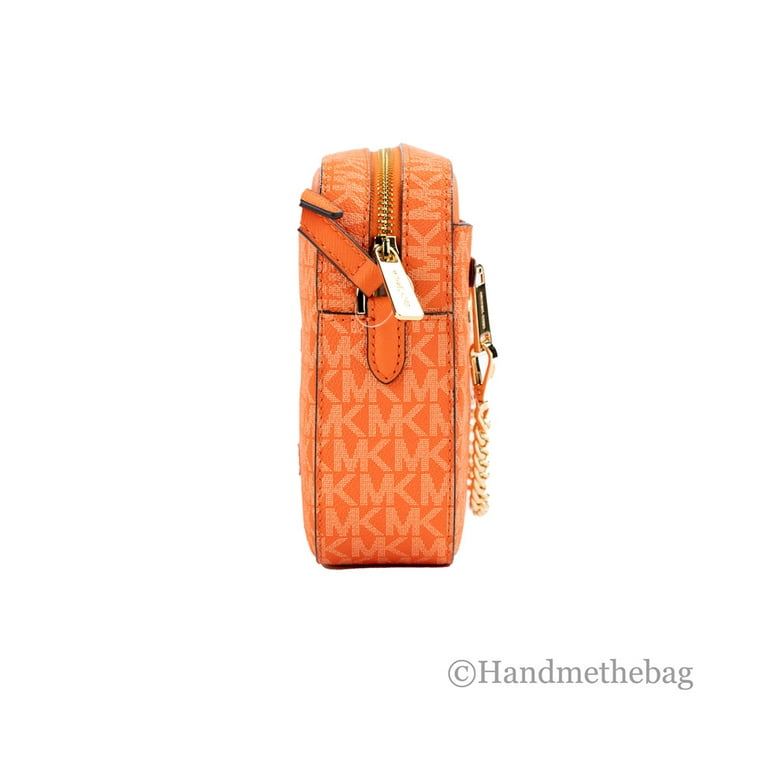 MICHAEL KORS Jet Set Orange Trims Logo Extra Small Top-Zip Satchel  Crossbody Bag