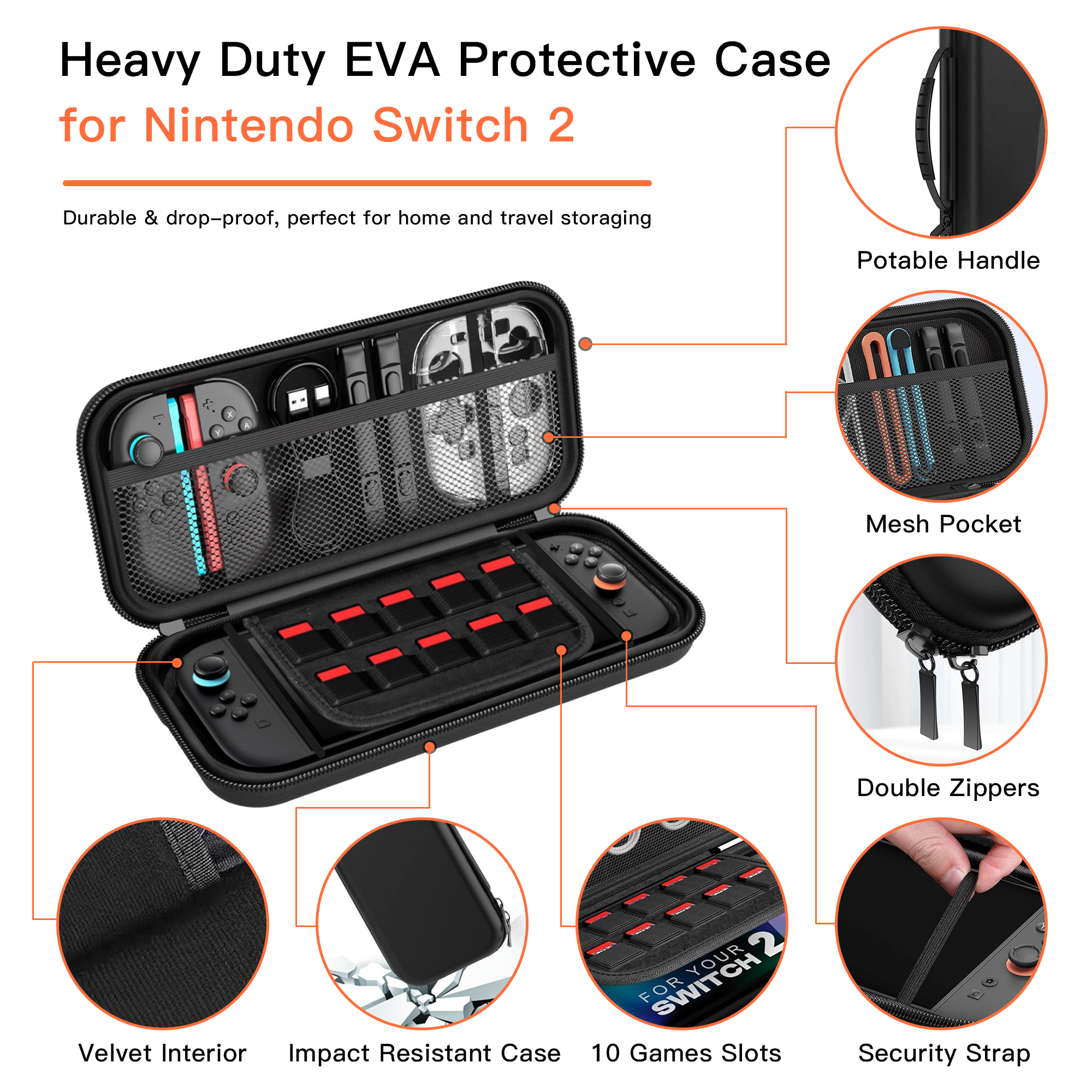 KIMHY Nintendo Switch 2 Carrying Case with Screen Protector photo 7