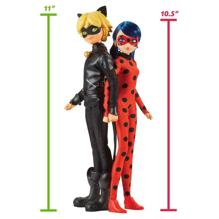 Miraculous Mission Accomplished Ladybug and Cat Noir Doll Playset, 4 Pieces