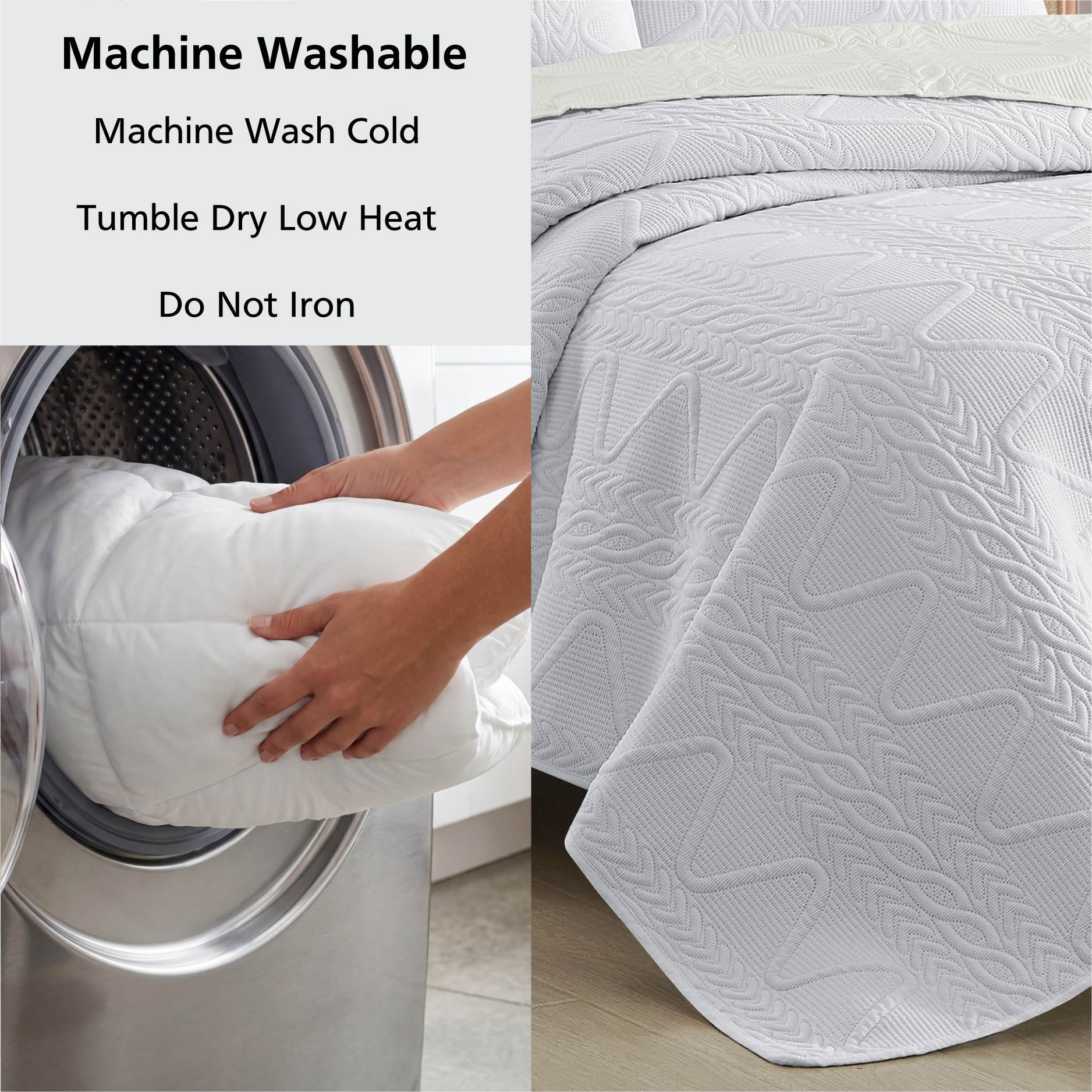 Mainstays Stitched Corded Quilt, White, Full/Queen Bedding