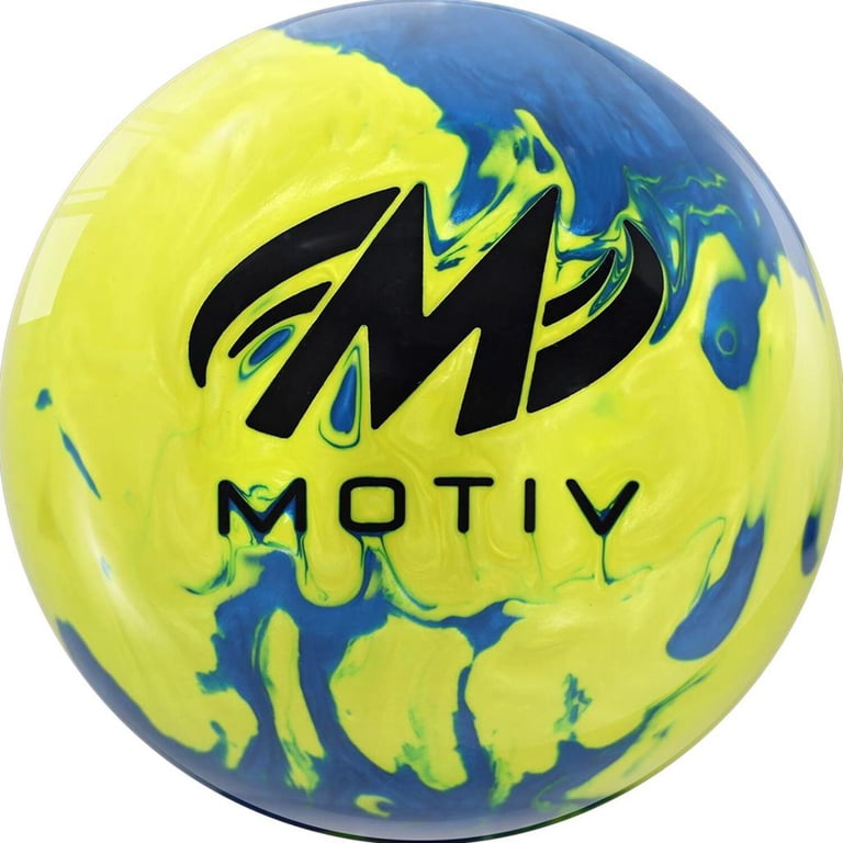 MOTIV Max Thrill Pearl Bowling Ball, Yellow/Blue, 14lbs, Turmoil