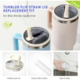 thumbnail image 2 of 2 PCS 30 Oz Replaceble Tumbler Flip Straw Lid for Stanley,Lid Replacement for Stanley Quencher,Lid Replacement for Stanleys,Spill Proof Splash Reusable Tumbler Cover (AC), 2 of 8