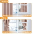 thumbnail image 6 of Hiasan Short Blackout Curtains for Bedroom - Thermal Insulated & Light Blocking Window Curtains for Living Room, 2 Drape Panels Sewn with Tiebacks, Blush Pink, 42 x 45 Inch, 6 of 11