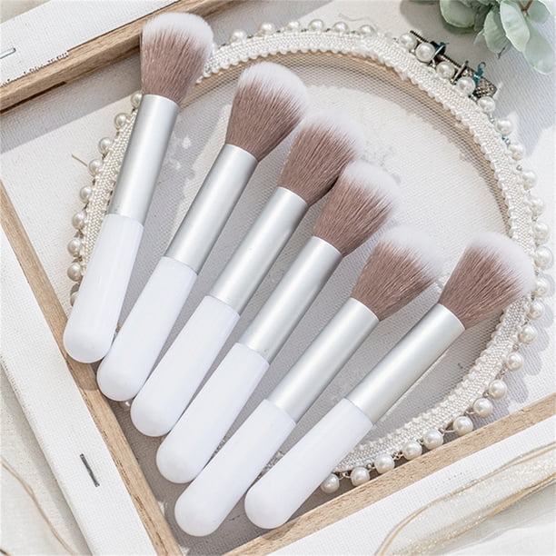 Fiudx Brocha de Maquillaje, Herramienta de Belleza de Nailon Suave, Juego de Brochas de Precisión para Corrector, Kit Versátil para Rubor, Aplicación de Sombras de Ojos, Uso Profesional, Tamaño de Vi