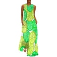 thumbnail image 1 of Robe Citron Aquarelle Été Rayures Bleues et Blanches Mode Coréenne Bohemia Longues Robes Design Moderne Maxi Grande Taille, 1 of 5