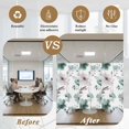 thumbnail image 5 of Vintage Teal Window Privacy Film Brown Floral Watercolor Blossom Flowers Abstract Decorative Glass Window Film UV Blocking Static Cling Non-Adhesive Sticker Covering for Home Door 35.4x78.7 inches, 5 of 8