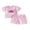 Pink, variant on BemeyourBBs Toddler Baby Girl Cowgirl Birthday Outfits Summer 1 2 3 4 5 6 Years Old Birthday Clothes Cowgirl Hat Letter Embroidery Short Sleeve T Shirt and Rolled Shorts Set