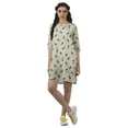 thumbnail image 2 of Moomaya Robes Courtes d'Été pour Femmes Imprimées Coupe Droite en Georgette Mousse Robe Évasée, 2 of 4
