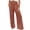 Brown Pants for Women, variant on Linen Palazzo Pants for Women Loose Fit Smocked High Waist Beach Casual Trousers with Pockets Comfort Cotton Vacation Lounge Pant L