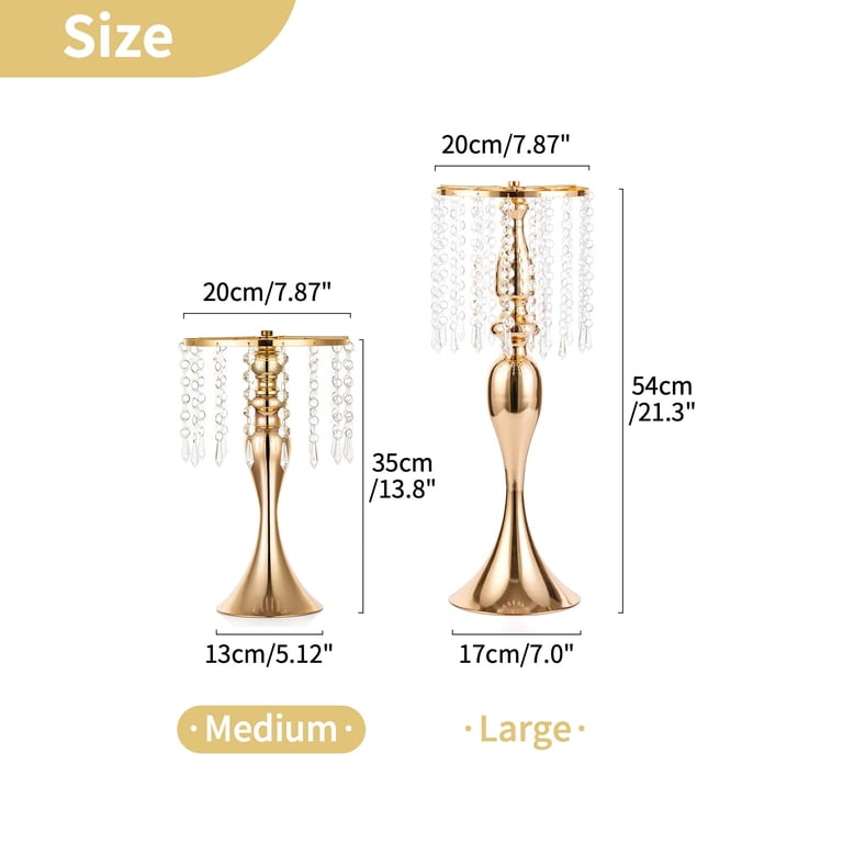 Sziqiqi Gold Wedding Table Centerpiece Tall - 27in Floral Centerpieces for Tables Metal Vases Centros de Mesa para Bodas