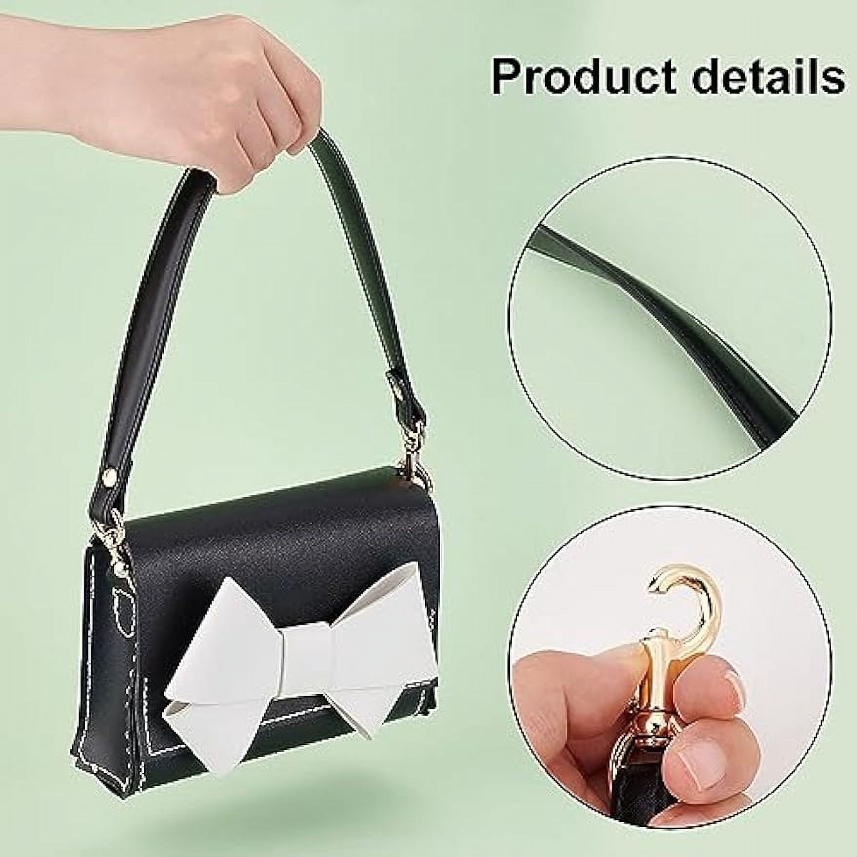 Uxcell 2Pcs Leather Purse Straps - 20 Inch Replacement Handbag Straps With Ear-Shaped Ends, Black