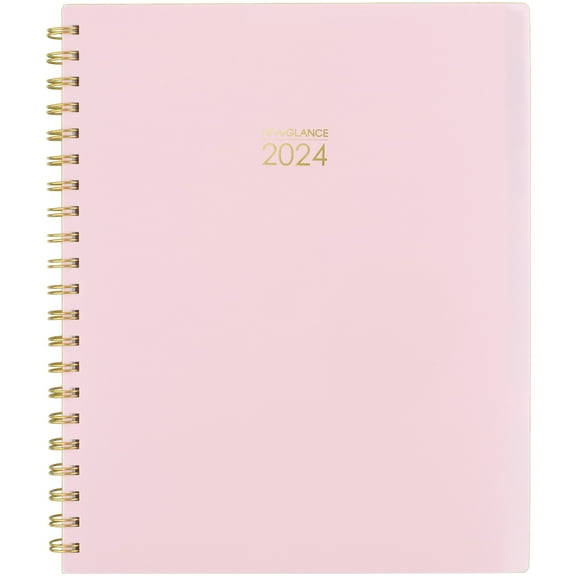 AT-A-GLANCE Harmony 2024 Weekly Monthly Planner Pink Large 8 12 x 11 - Weekly