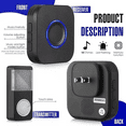 thumbnail image 3 of Sesiiduo Wireless Doorbell, Waterproof Doorbell, Easy Install,Black, 4 Transmitters and 8 Receivers, 3 of 7
