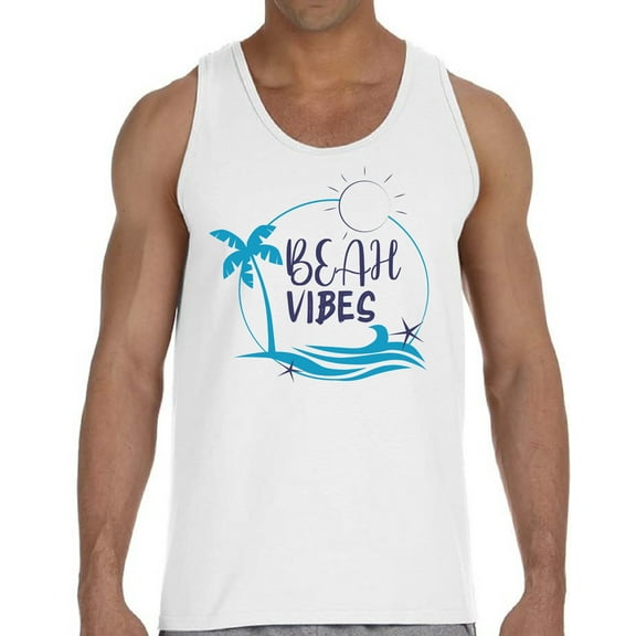 Beach Vibes Hot Summer Party Tank Top for Men - S M L XL 2XL Graphic Tee - Vacation Outfit Tee Top Gift