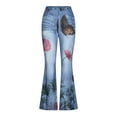 thumbnail image 4 of Womens Flare Jeans Pattern,Bell Bottom Jeans Women Floral Embroidered Jeans Stretch Flare Jean Plus Size Bell Bottoms Y2k Wide Leg Denim Pants 2024, 4 of 8