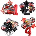 thumbnail image 2 of Juego de 6 a 8 globos de aluminio para fiestas de cumpleaños de Disney Cars para niños y niñas, suministros para fiestas de Lightning McQueen, 2 of 5