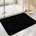thumbnail image 4 of FRAMICS Heavy-Duty Waffle Weave Shower Curtain Sets with Rug, 14-Piece Striped Fabric Bathroom Sets with Hooks, Hotel Grade, Waterproof & Washable, Black, 71.3" x 71.3", 4 of 9