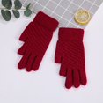thumbnail image 2 of beishanbush Gloves Mittens Promo 23cm Winter Knitted Screen Gloves Adult Gloves Wine, 2 of 4