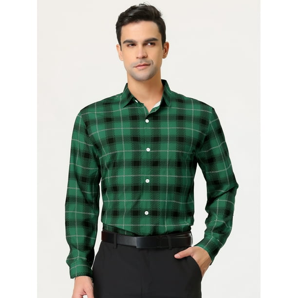 Camisa Azul Pantaln Camisa Verde Bandera Camisas Casuales De Manga