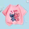 thumbnail image 3 of Camiseta de algodón con estampado de dibujos animados para niños y niñas de 1 a 9 años, ropa de verano para niños, camisetas de manga corta con cuello redondo de Disney, 3 of 5