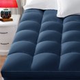 thumbnail image 6 of INGALIK Queen Mattress Topper, Cooling, Extra Thick, Pressure Relief, 400TC, 8-21" Deep Pocket, Sensitive Skin, Navy Blue, 6 of 9