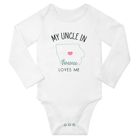 

My Uncle In Iowa Loves Me Baby Long Romper Clothing 3-6 Months
