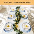 thumbnail image 5 of Summer Coastal Round 13 Inch Placemats Set of 4, Watercolor Ocean Coral Starfish Conch Blue Plaid HeatResistant Non Slip Place Mats for Dining Table, Wipeable Kitchen Table Mats for Housewarming, 5 of 9