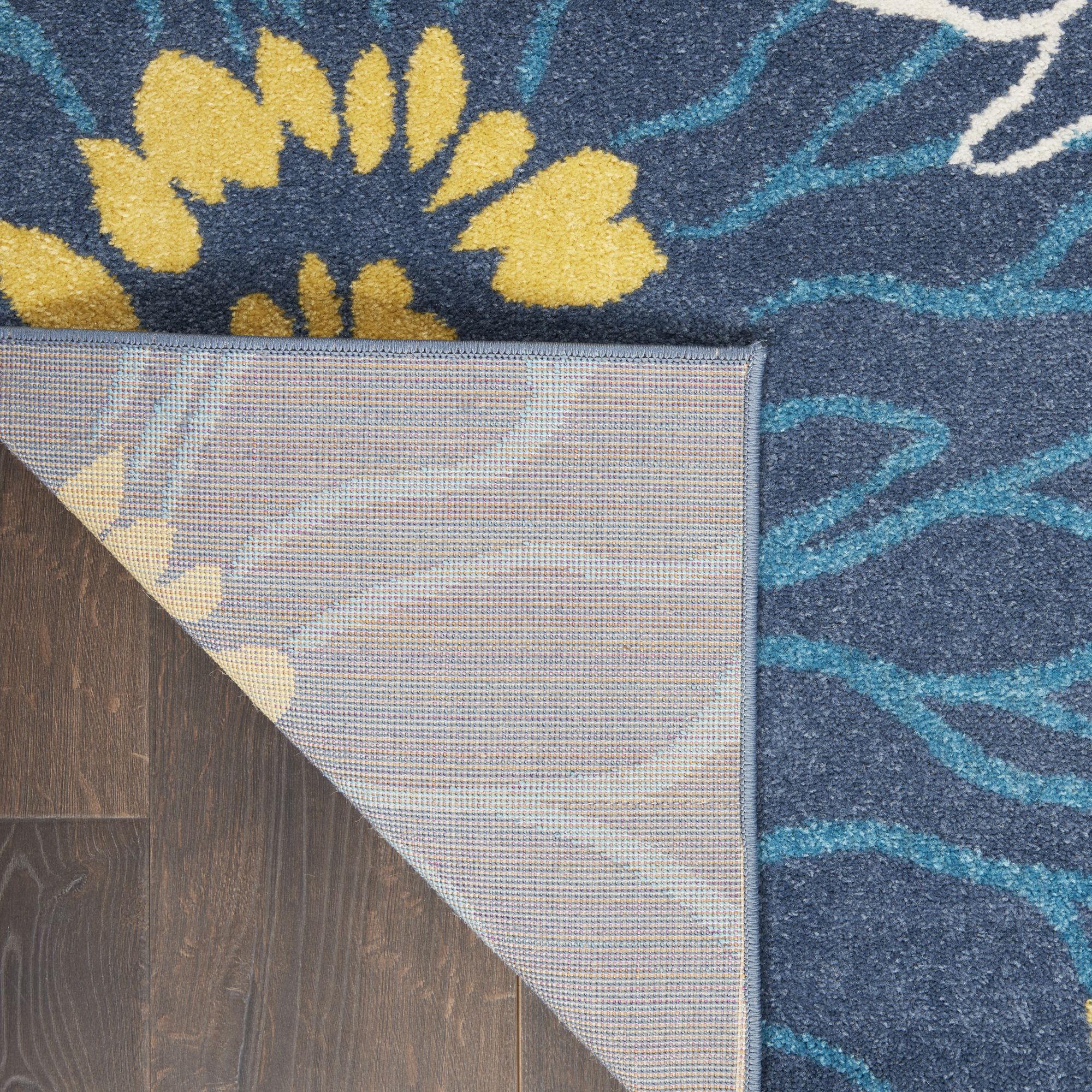 Nourison Passion Floral Blue 2'2" x 10' Area Rug, (2x10)