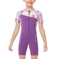 thumbnail image 1 of Wosthever Traje de neopreno para niños de 2,5 MM, traje de buceo, protección contra sarpullidos de neopreno, traje de Surf con cremallera Deportes acuáticos Púrpura M, 1 of 6