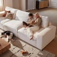 thumbnail image 4 of Vorthio 78.7" Cloud Couch Oversized Modular Sectional Sofa, Loveseat Sofa , Wide & Deep Seat Couches with Metal Frame for Living Room, 2 Seats & 1 ottoman,White, 4 of 10