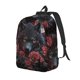 thumbnail image 1 of Disketp Rose Full Moon Black Wolf Mochila de Lona Estampada, Mochila Escolar de Viaje Ligera para Estudiantes y Portátil-Medium, 1 of 5