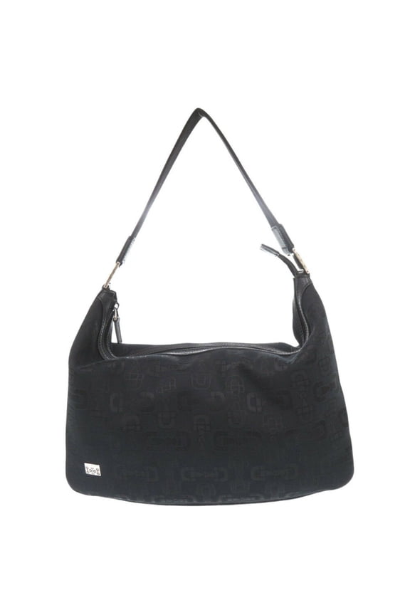 Pre-Owned Gucci Horsebit Pattern 211523 Canvas Black Shoulder Bag 1563GUCCI (Good)