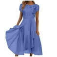 thumbnail image 2 of YDDIAN Mother of The Bride Dresses for Women Flowy Lace Chiffon Dress Elegant Formal Evening Party Gown for Wedding Blue M, 2 of 6