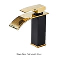 thumbnail image 4 of Grifos para lavabo de baño Toystoory Cascada Accesorios de baño Oro Negro Corto, 4 of 6